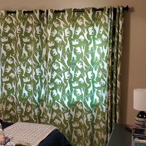 Pottery Barn safari print curtains